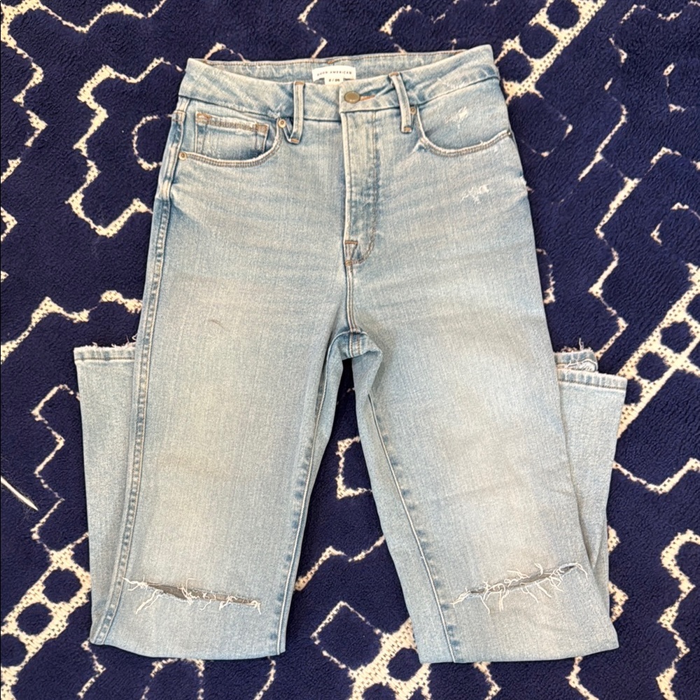 NWOT Good American distressed jeans (size 2/26 - runs slightly large)